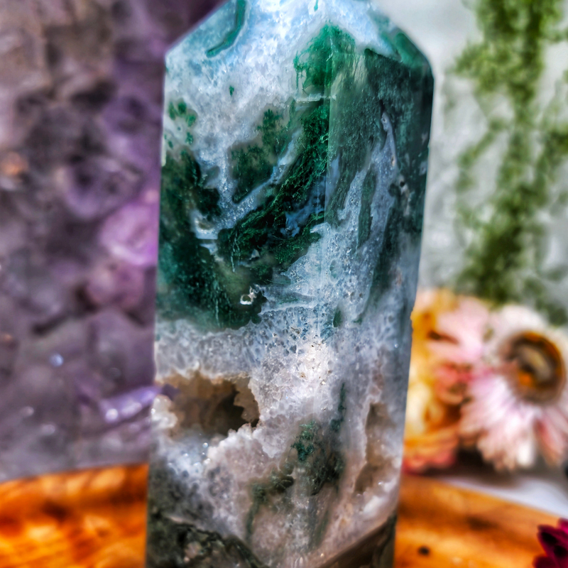 Moss agate tower