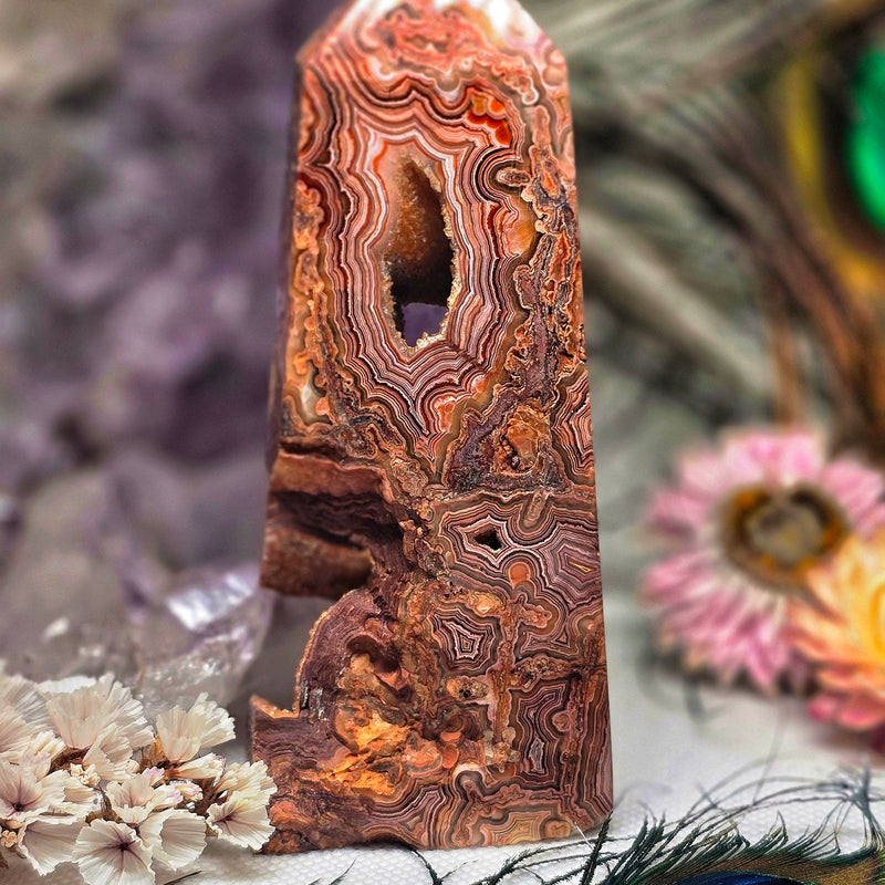 Mexican crazylace agate point