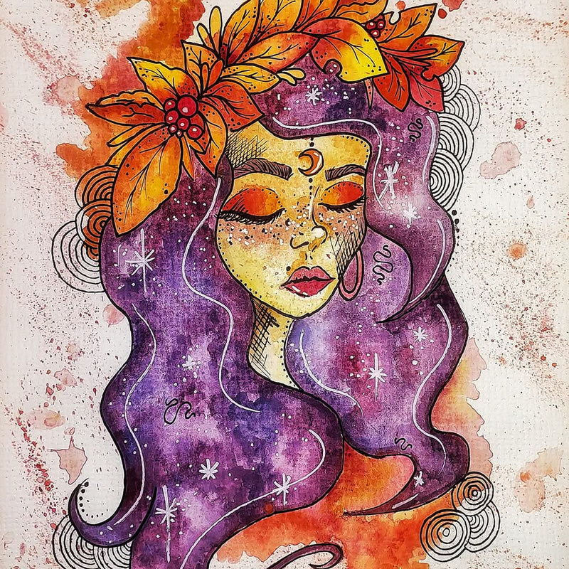 Autumn fairy art print
