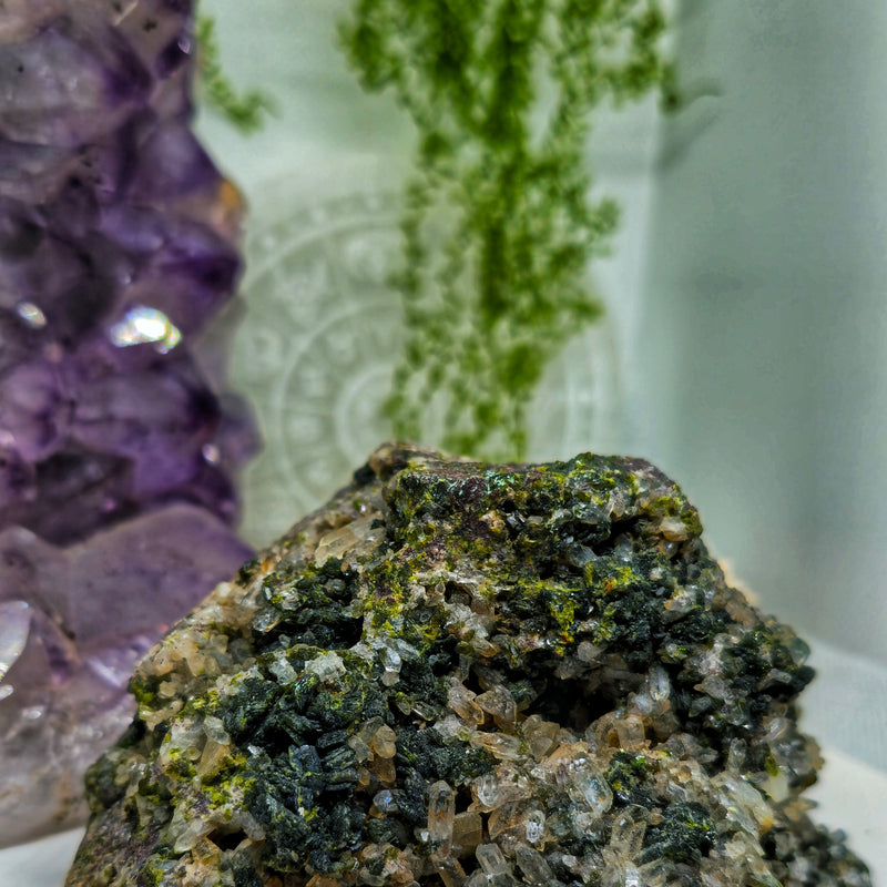 Raw epidot & quartz