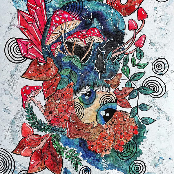 Manic skull art print