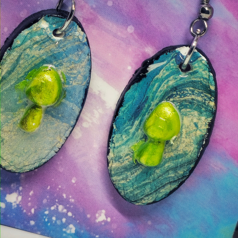 Alien mushroom earings