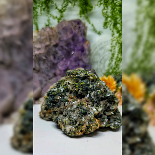 Raw epidot & quartz