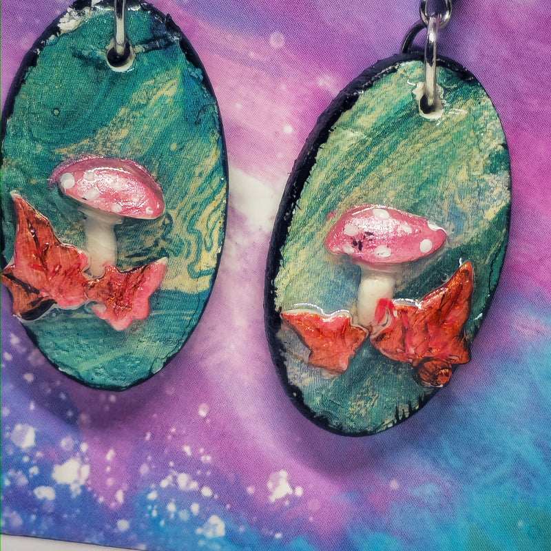 Autumn mushroom earings