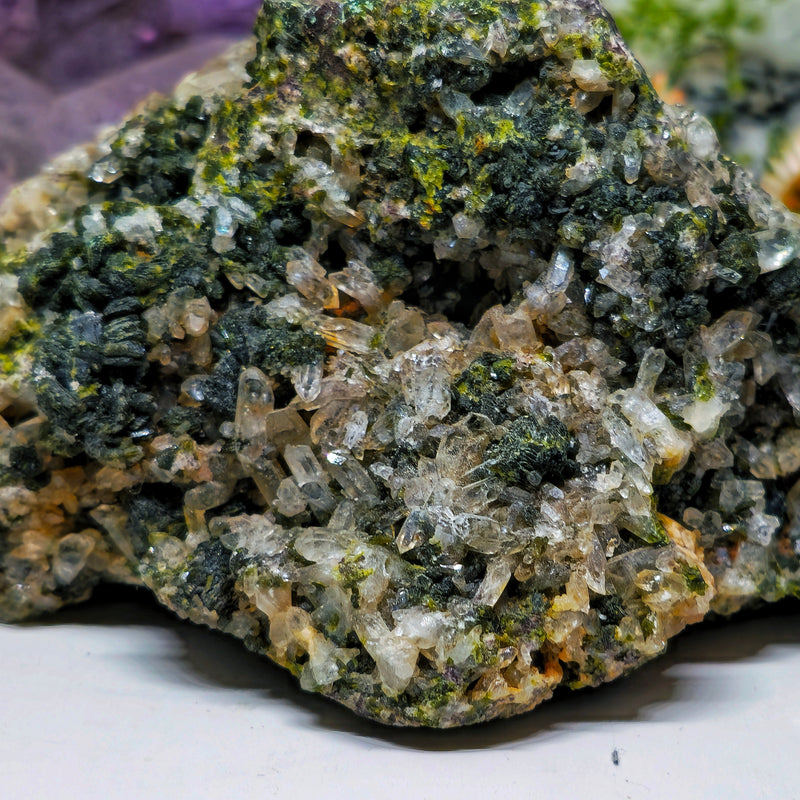 Raw epidot & quartz