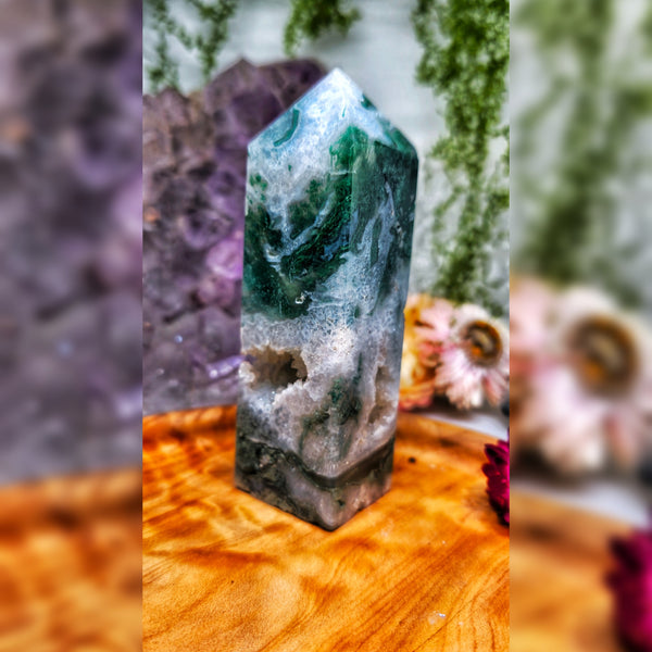 Moss agate tower