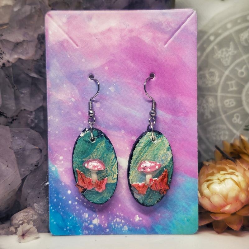 Autumn mushroom earings