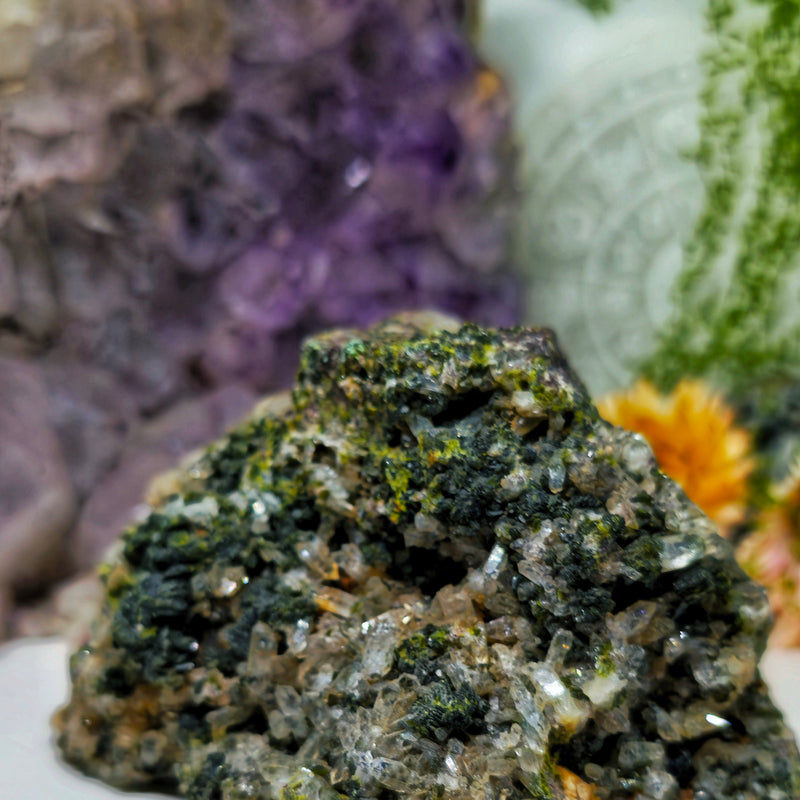 Raw epidot & quartz